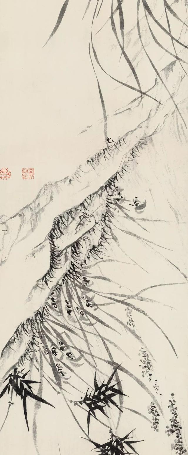文征明的宏幅巨作《漪兰竹石图》，卷长1361.6 厘米-好字无忧
