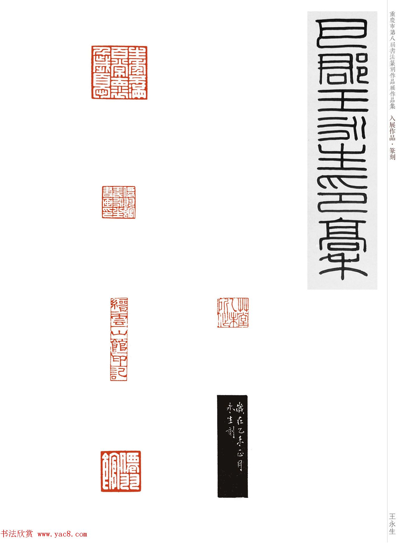 重庆市第八届书法篆刻展获奖入展篆刻作品欣赏