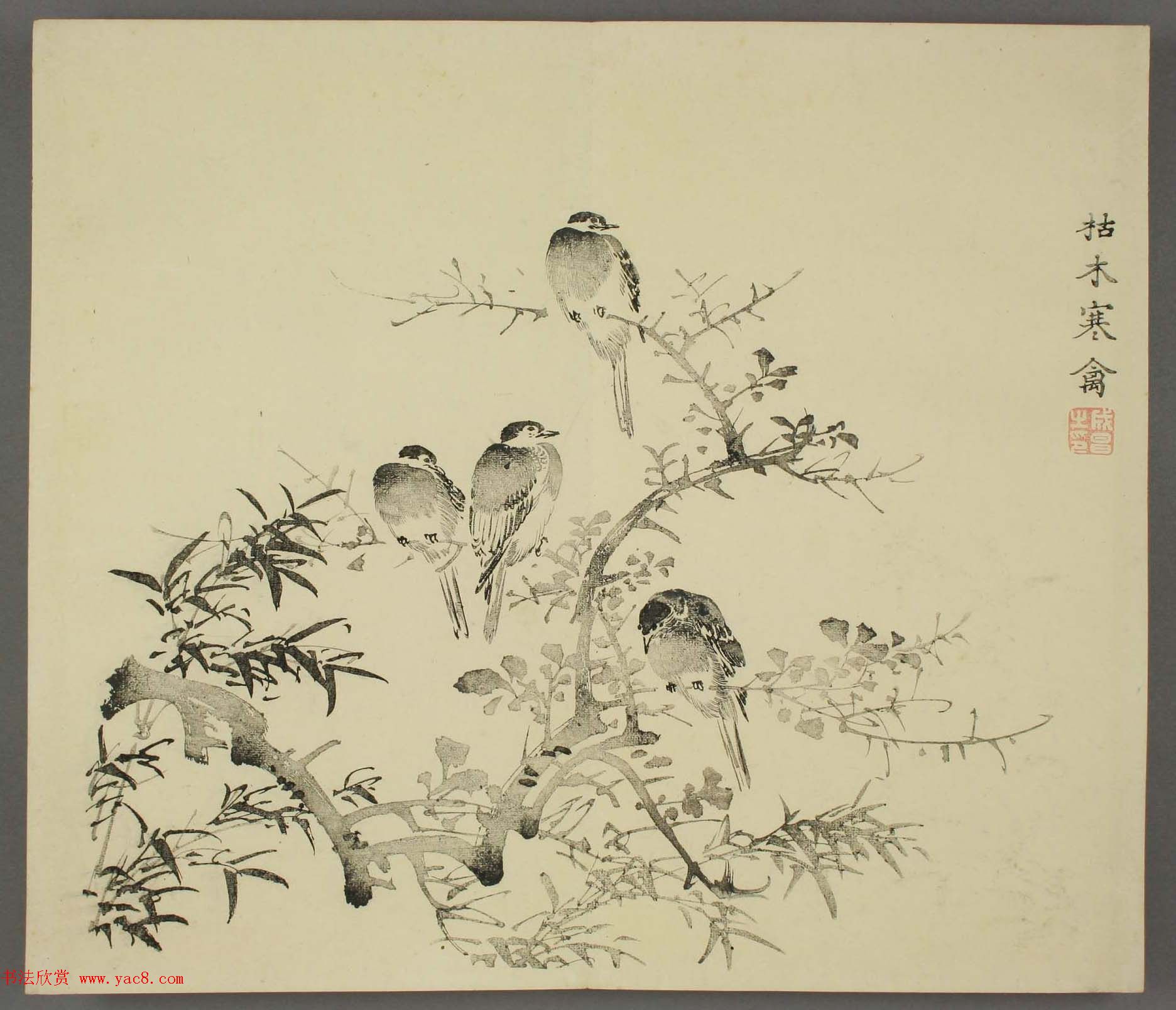 日本竹洞花鸟画欣赏《融斋画谱》