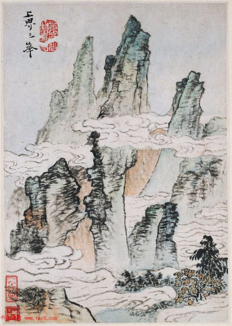 清代石涛字画欣赏《罗浮山书画册》